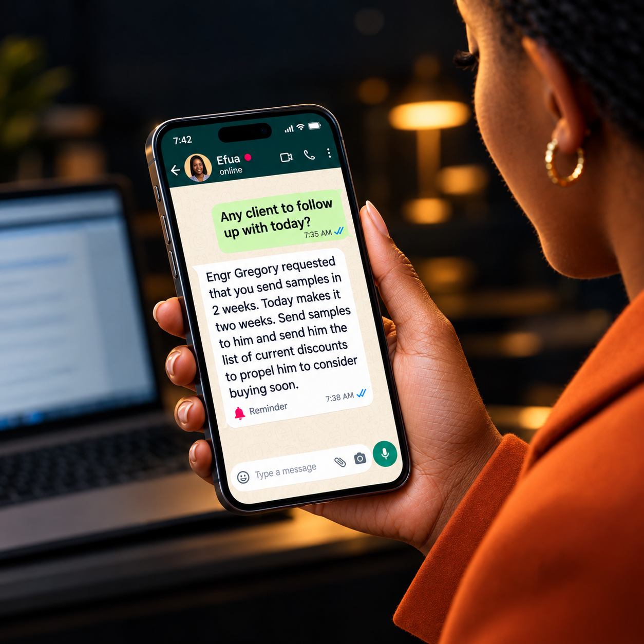 Efua, your AI sales assistant on WhatsApp